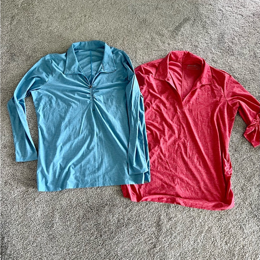 2 Eddie Bauer moisture wicking tops